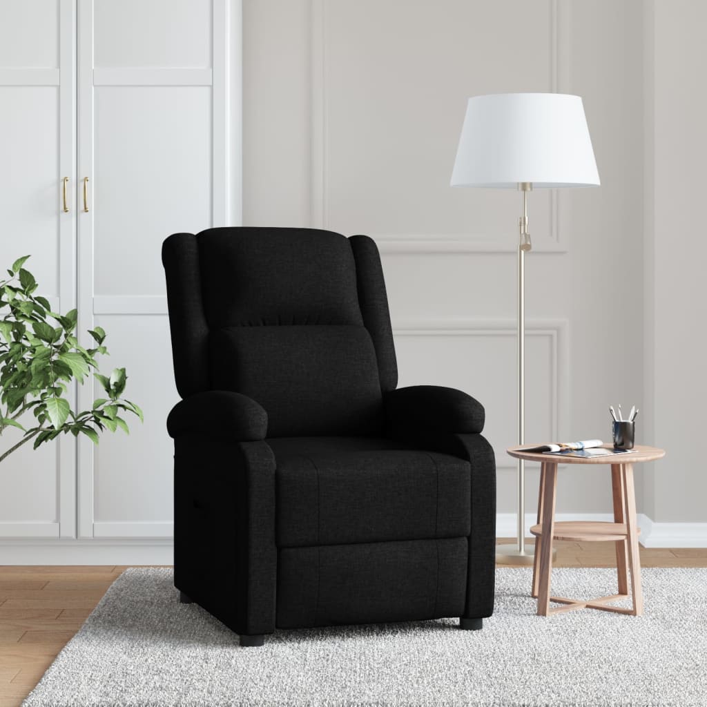 Fauteuil Verstelbaar Stof Zwart 1
