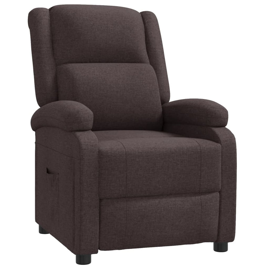 Fauteuil verstelbaar stof donkerbruin