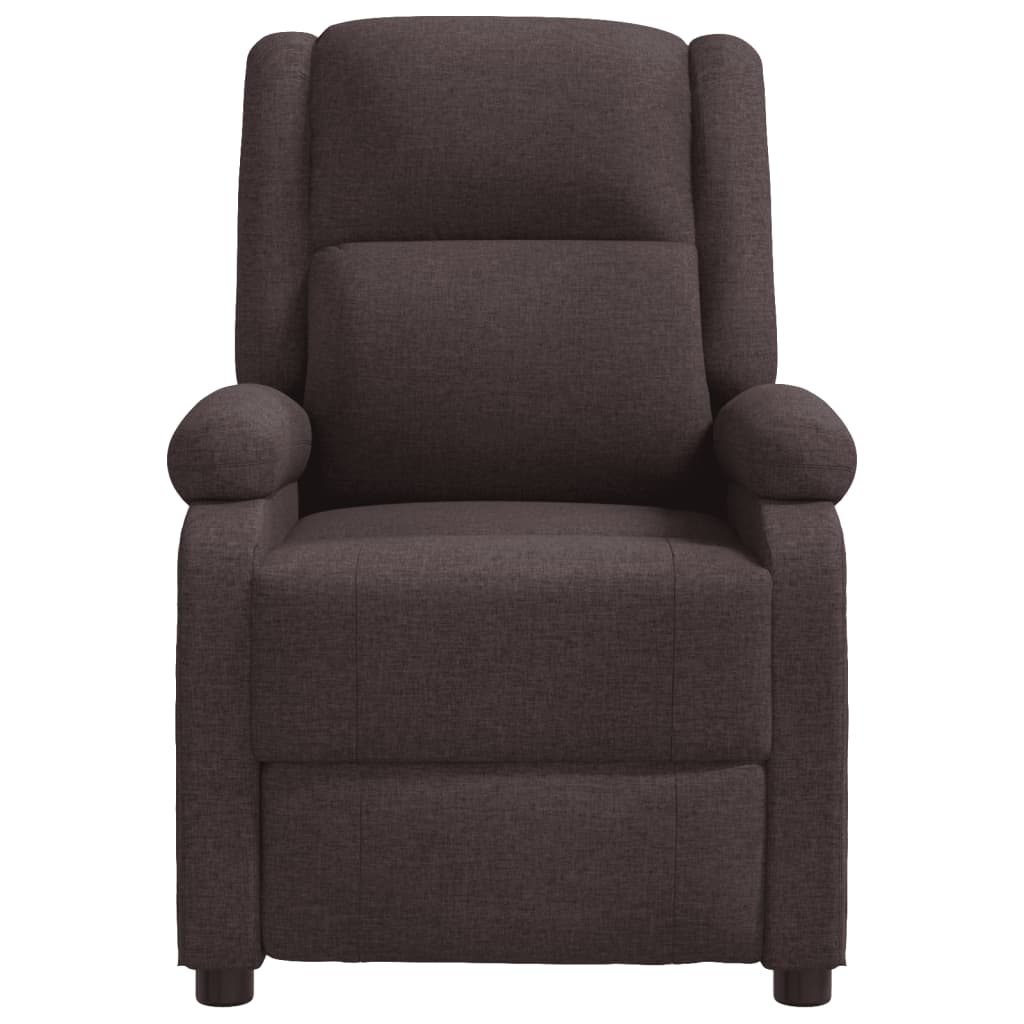 Fauteuil verstelbaar stof donkerbruin