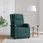 Adjustable fabric armchair dark green