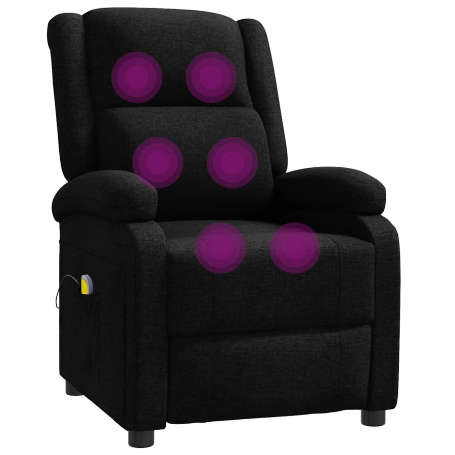 Massagestoel Stof Zwart 1