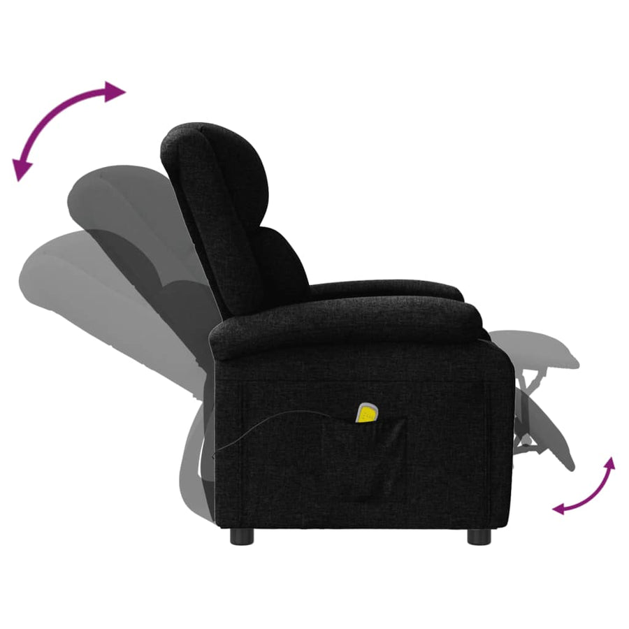Massagestoel Stof Zwart 1