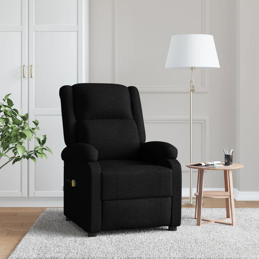 Massagestoel Stof Zwart 1