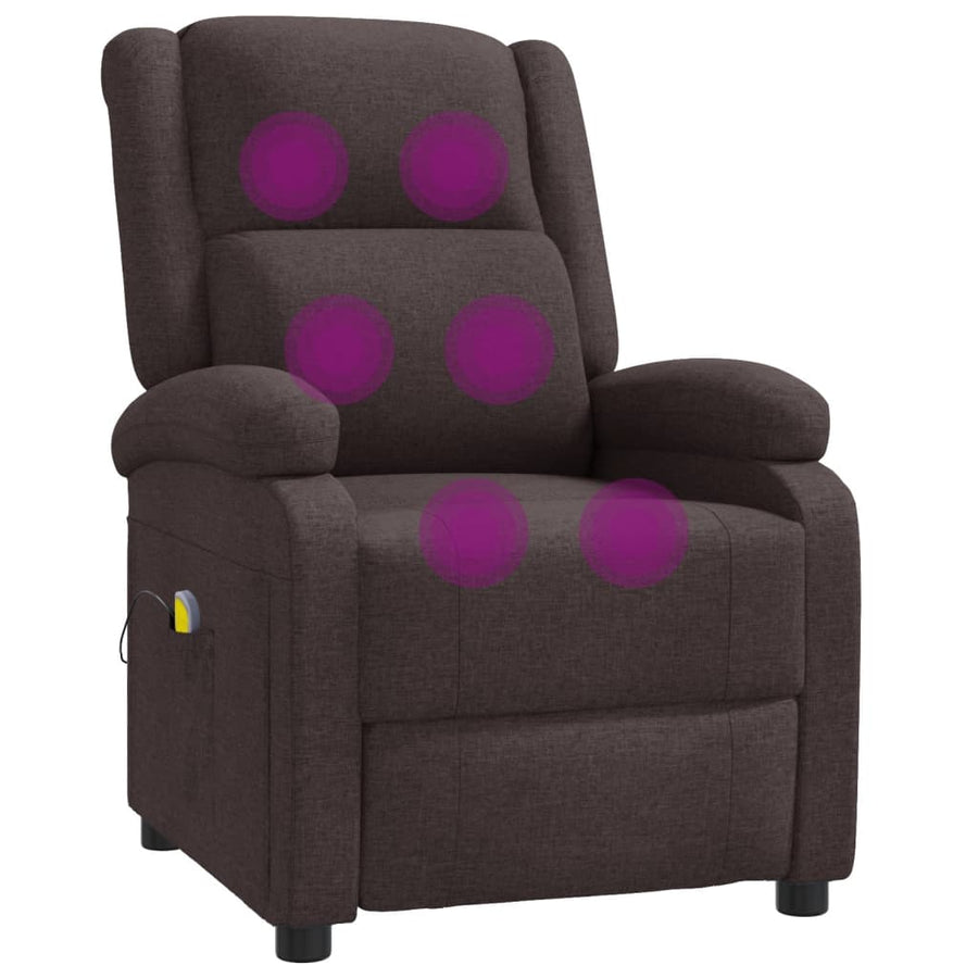 Massagestoel stof donkerbruin