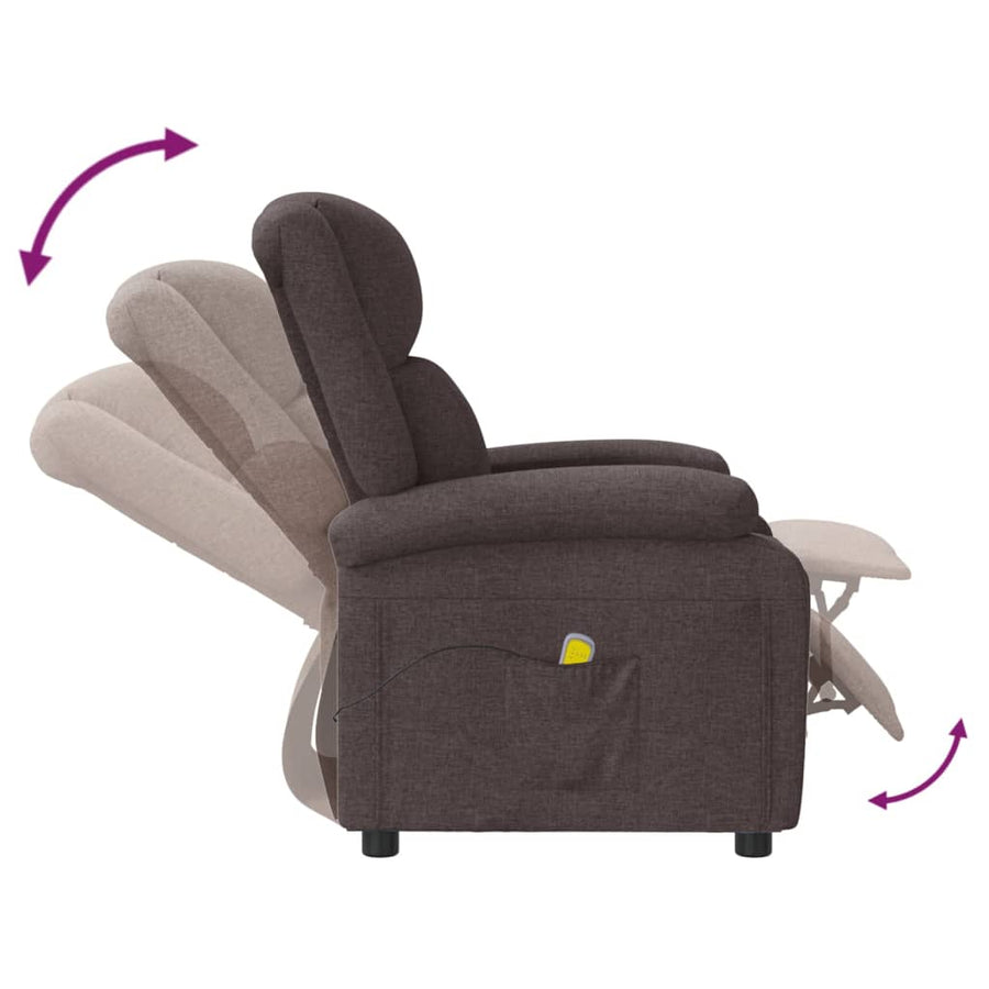 Massagestoel stof donkerbruin