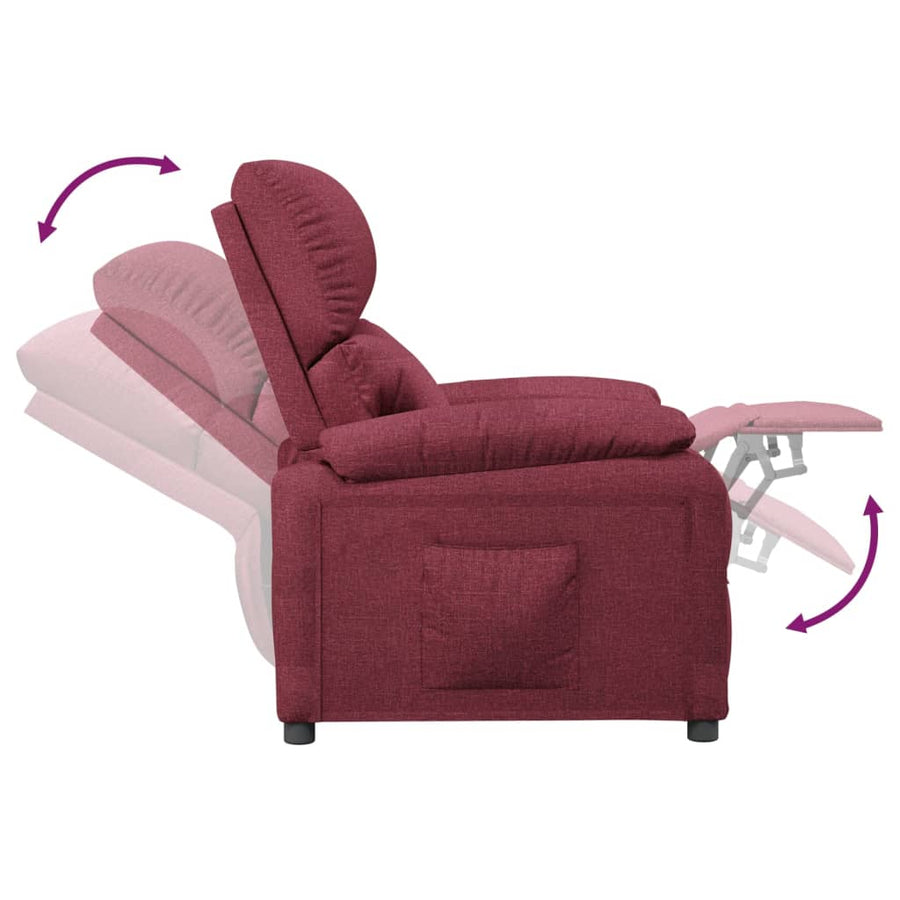 Fauteuil Verstelbaar Stof Wijnrood
