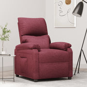 Fauteuil verstelbaar stof wijnrood 71.5x93x98 cm