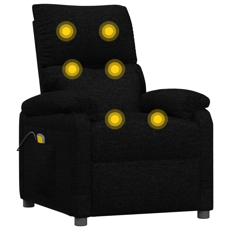 Massagestoel Stof Zwart 1
