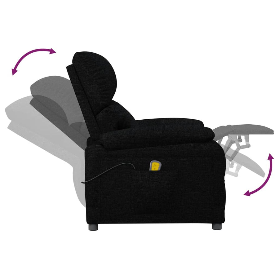 Massagestoel Stof Zwart 1