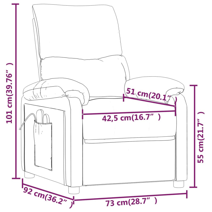 Massagestoel Stof Zwart 1