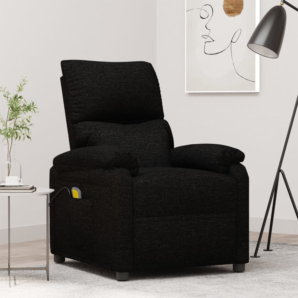 Massagestoel Stof Zwart 1