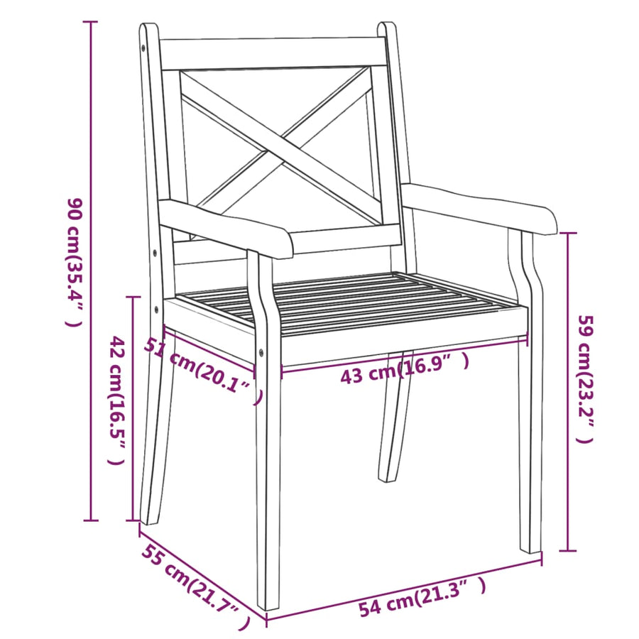 Tuinstoelen Massief Acaciahout 4