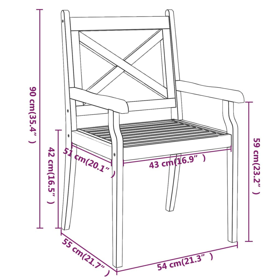 Tuinstoelen Massief Acaciahout 6