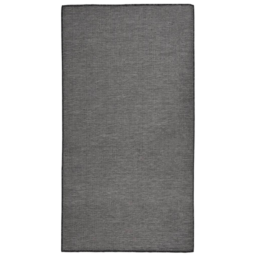 Buitenkleed platgeweven 80x150 cm grijs