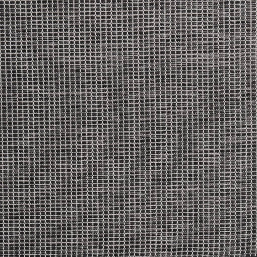 Buitenkleed platgeweven 80x150 cm grijs