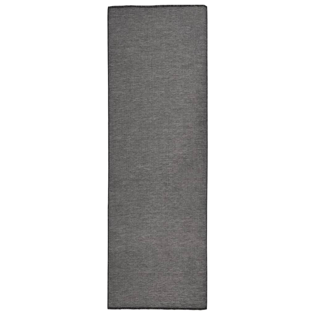 Buitenkleed Platgeweven 80 x 250 cm Grijs