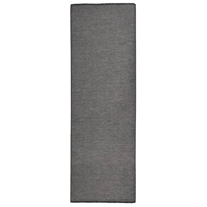 Buitenkleed Platgeweven 80 x 250 cm Grijs