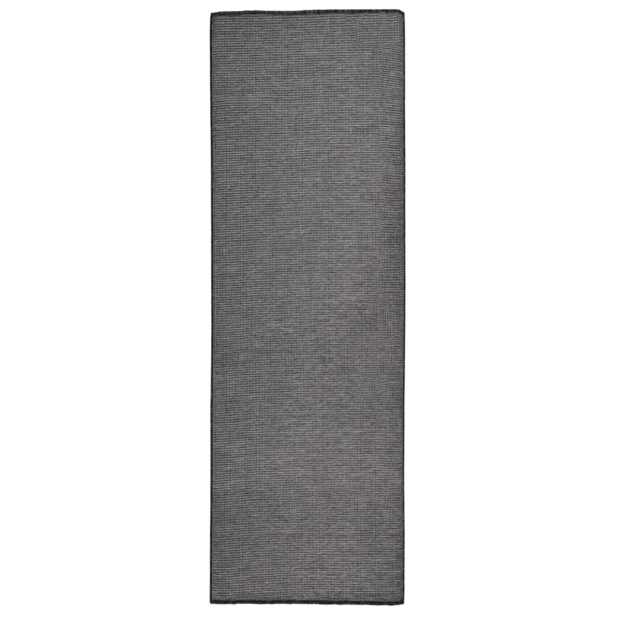 Buitenkleed Platgeweven 80 x 250 cm Grijs