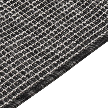 Buitenkleed Platgeweven 80 x 250 cm Grijs