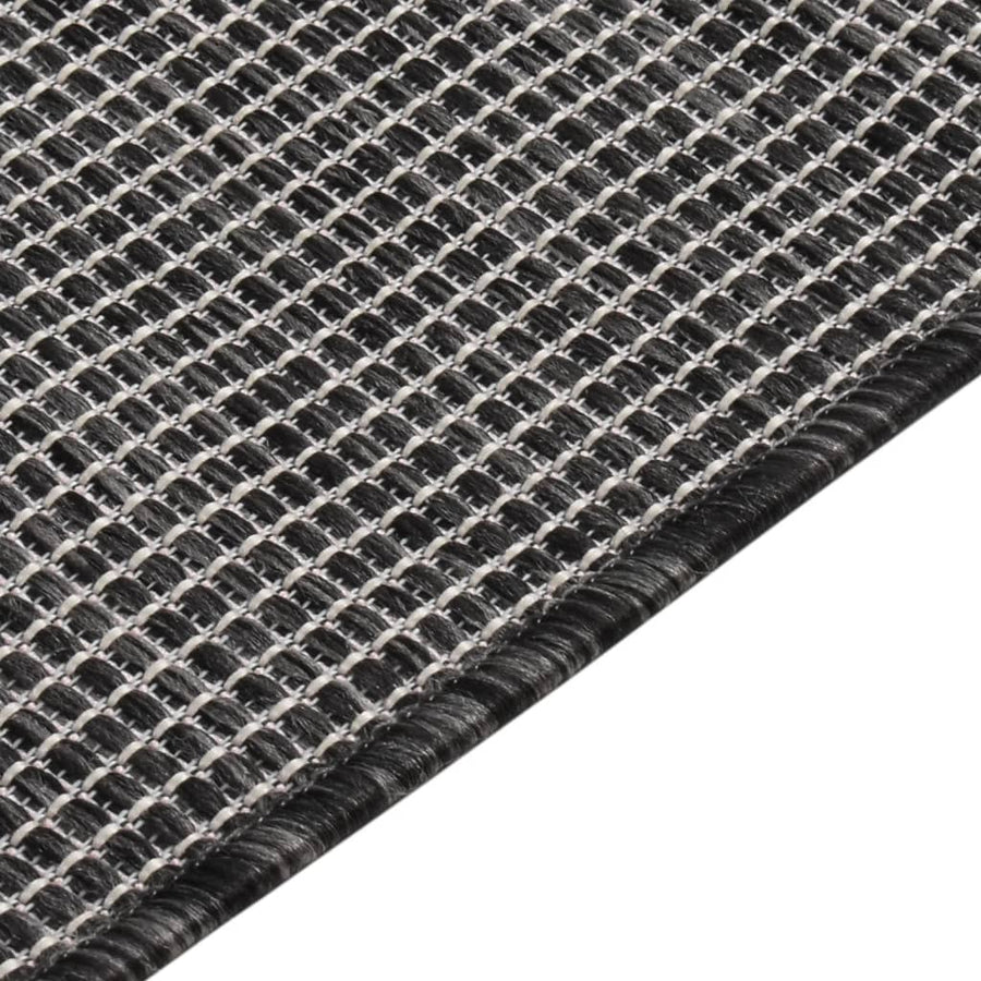 Buitenkleed Platgeweven 80 x 250 cm Grijs