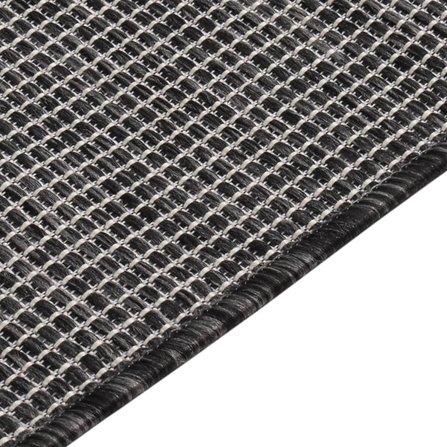 Buitenkleed platgeweven 120x170 cm grijs