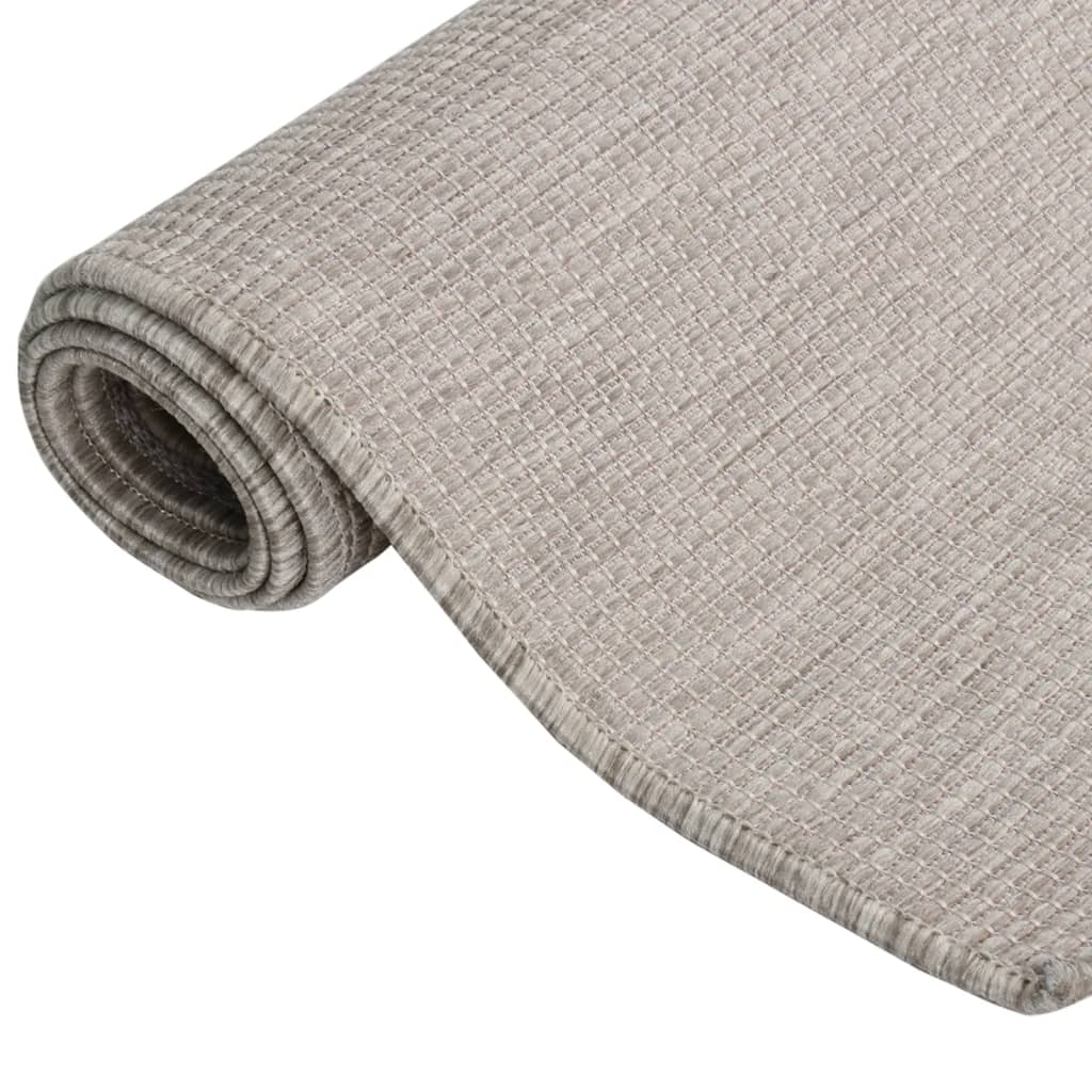 Buitenkleed Platgeweven 80 x 150 cm Taupe