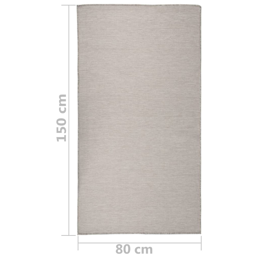 Buitenkleed Platgeweven 80 x 150 cm Taupe