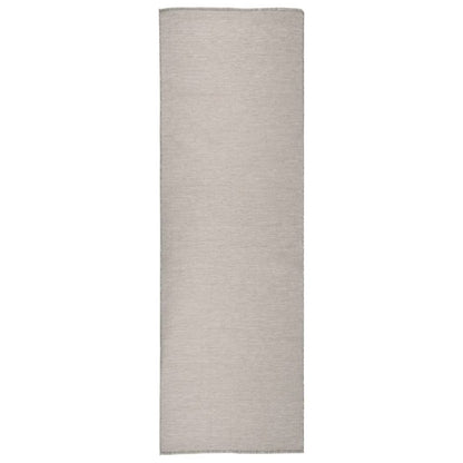 Buitenkleed platgeweven 80x250 cm lichtgrijs