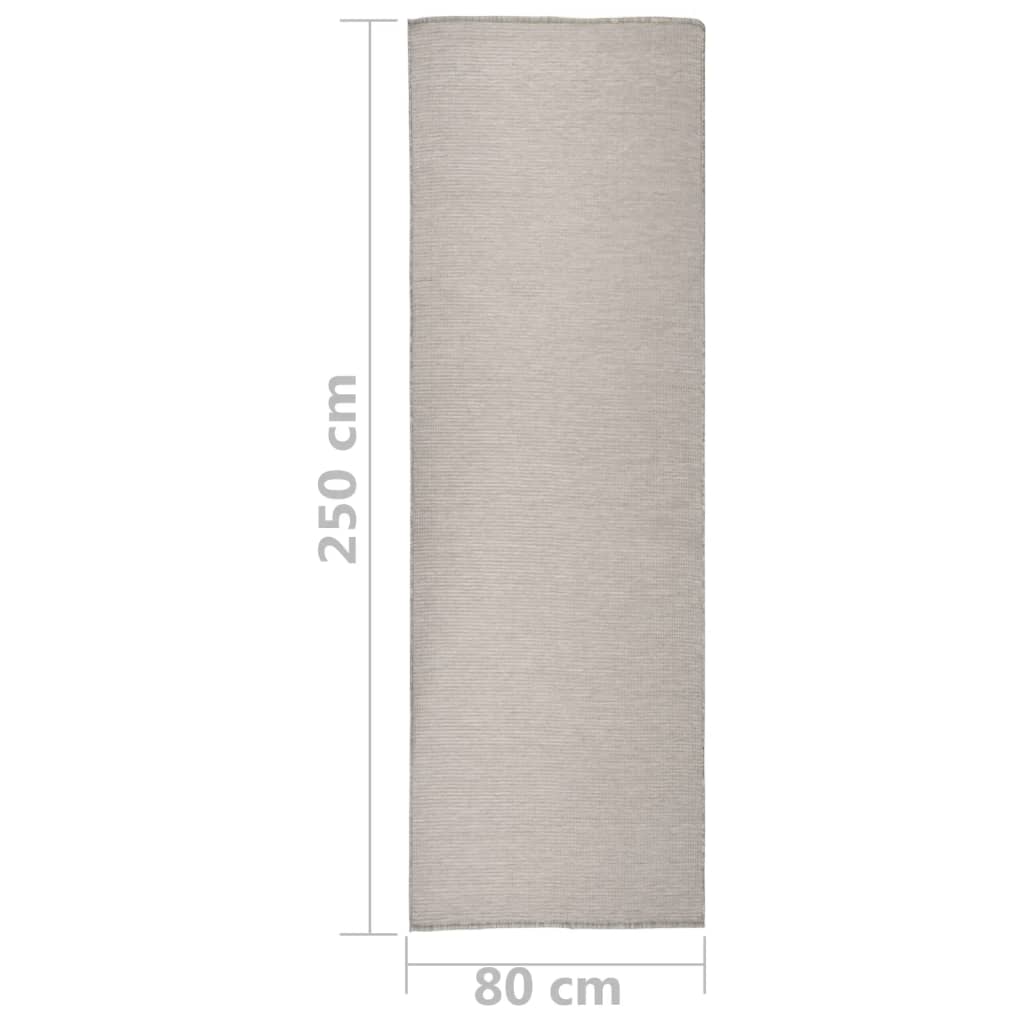 Buitenkleed platgeweven 80x250 cm lichtgrijs