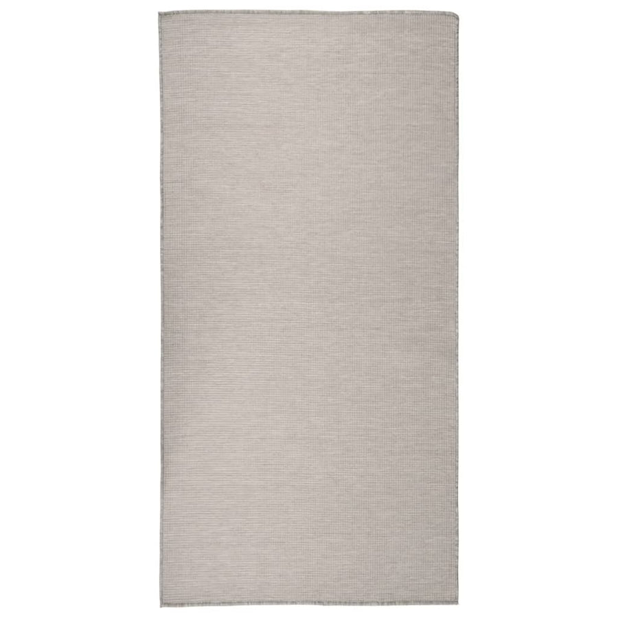 Buitenkleed Platgeweven 100 x 200 cm Taupe