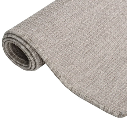 Buitenkleed Platgeweven 100 x 200 cm Taupe
