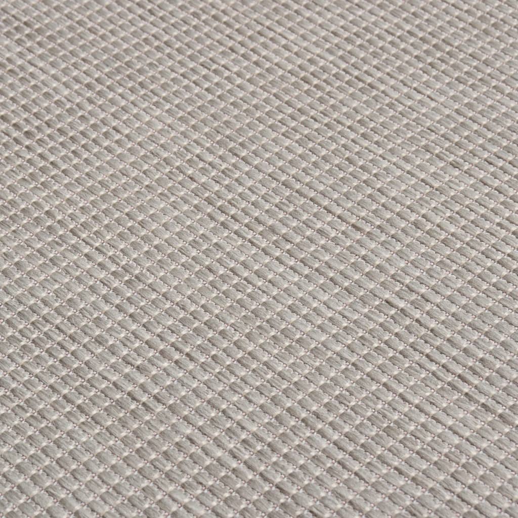 Buitenkleed Platgeweven 100 x 200 cm Taupe