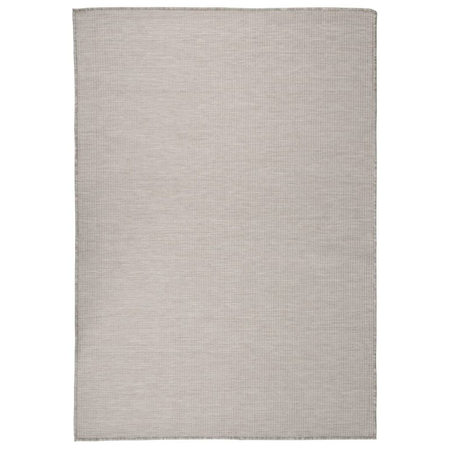 Buitenkleed Platgeweven 140 x 200 cm Taupe