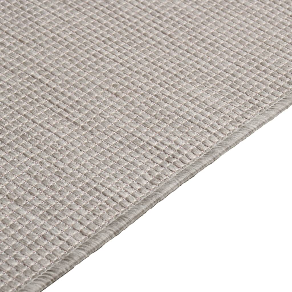 Buitenkleed Platgeweven 140 x 200 cm Taupe