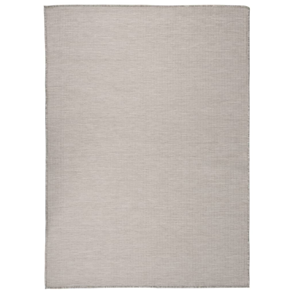 Buitenkleed Platgeweven 200 x 280 cm Taupe