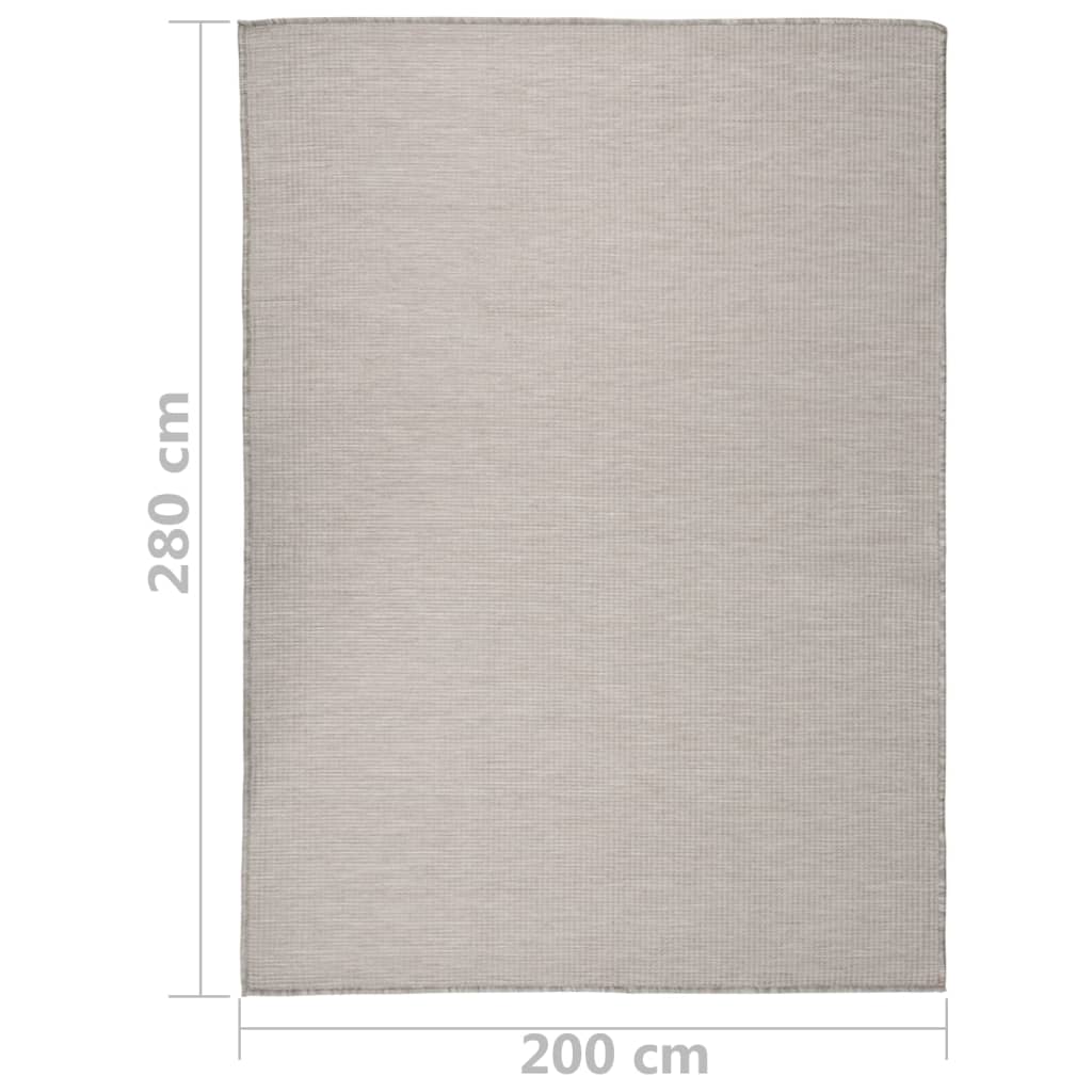 Buitenkleed Platgeweven 200 x 280 cm Taupe