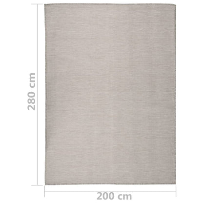 Buitenkleed Platgeweven 200 x 280 cm Taupe