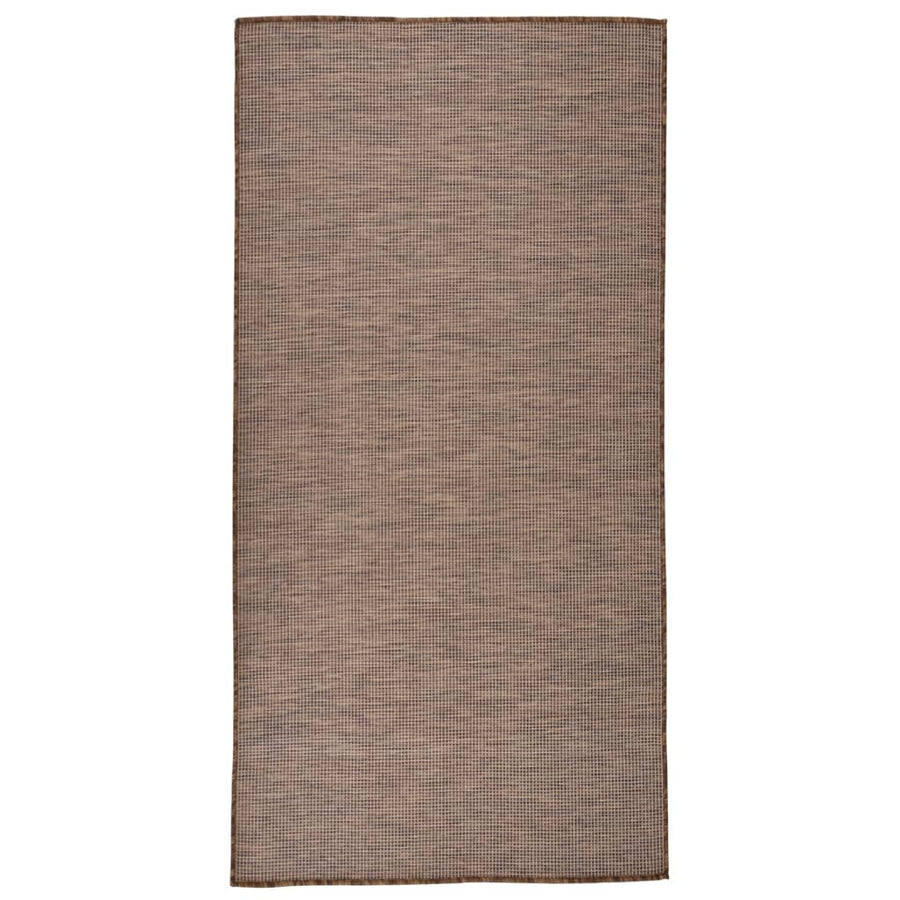 Buitenkleed Platgeweven 100X200 Cm Bruin 100 x 200 cm