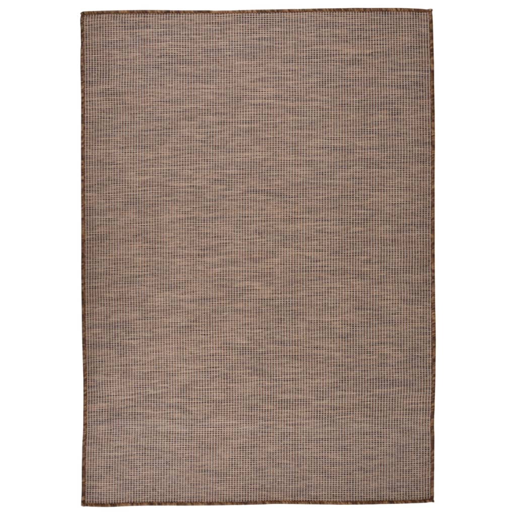 Buitenkleed Platgeweven 140 x 200 cm Bruin