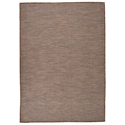 Buitenkleed Platgeweven 140 x 200 cm Bruin