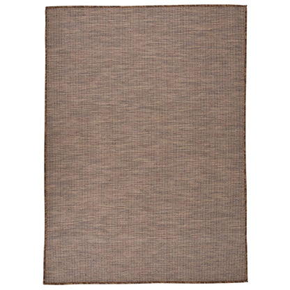 Buitenkleed Platgeweven 200 x 280 cm Bruin