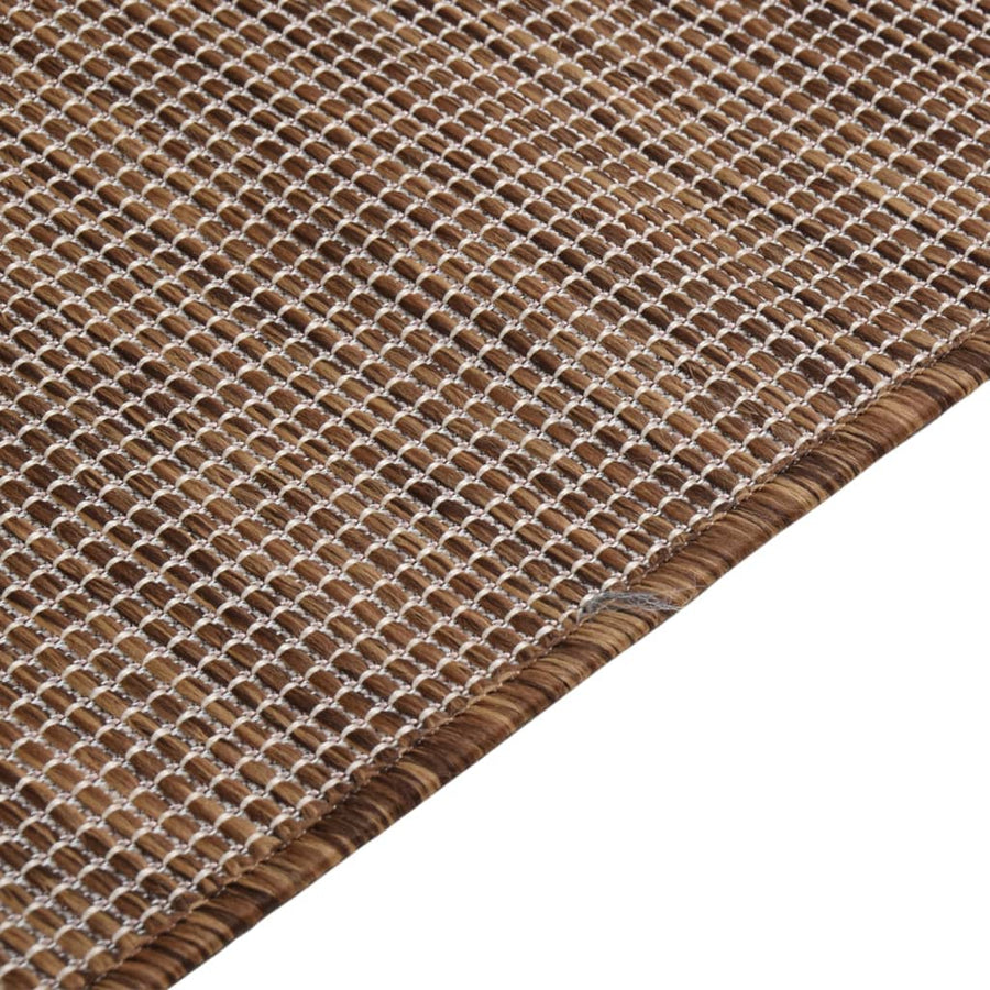 Buitenkleed Platgeweven 200 x 280 cm Bruin