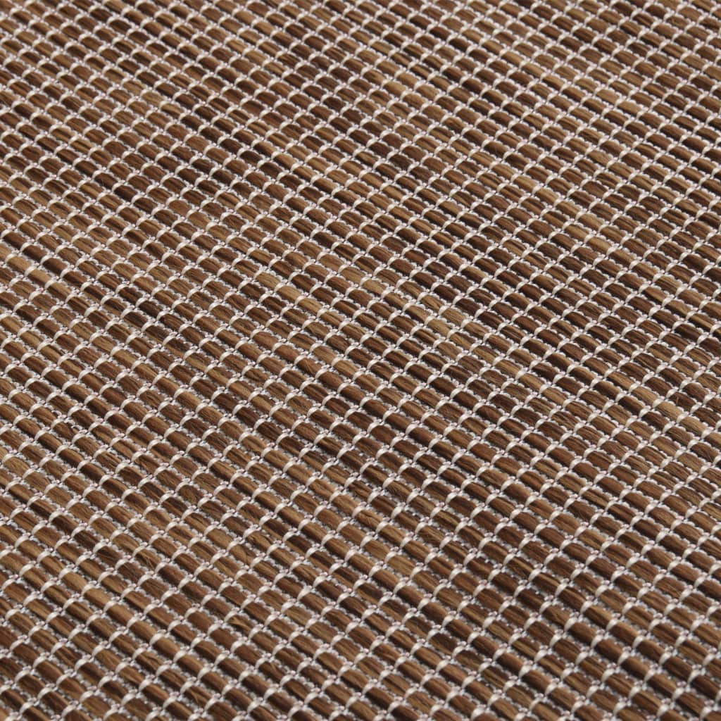 Buitenkleed Platgeweven 200 x 280 cm Bruin