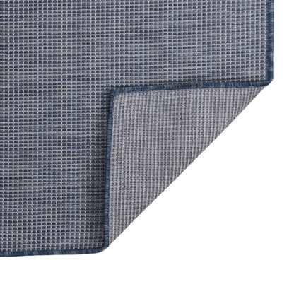 Buitenkleed Platgeweven 80 x 250 cm Blauw