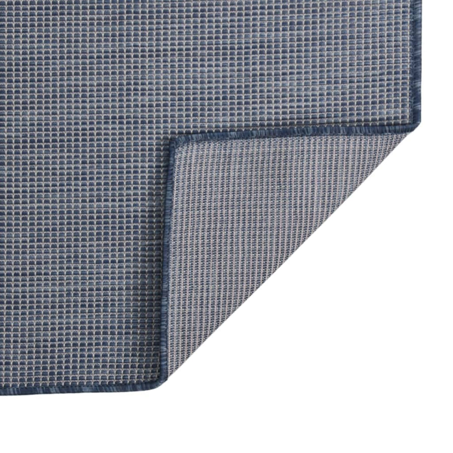 Buitenkleed Platgeweven 80 x 250 cm Blauw