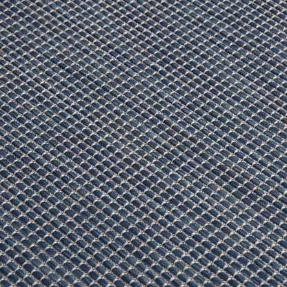 Buitenkleed Platgeweven 80 x 250 cm Blauw