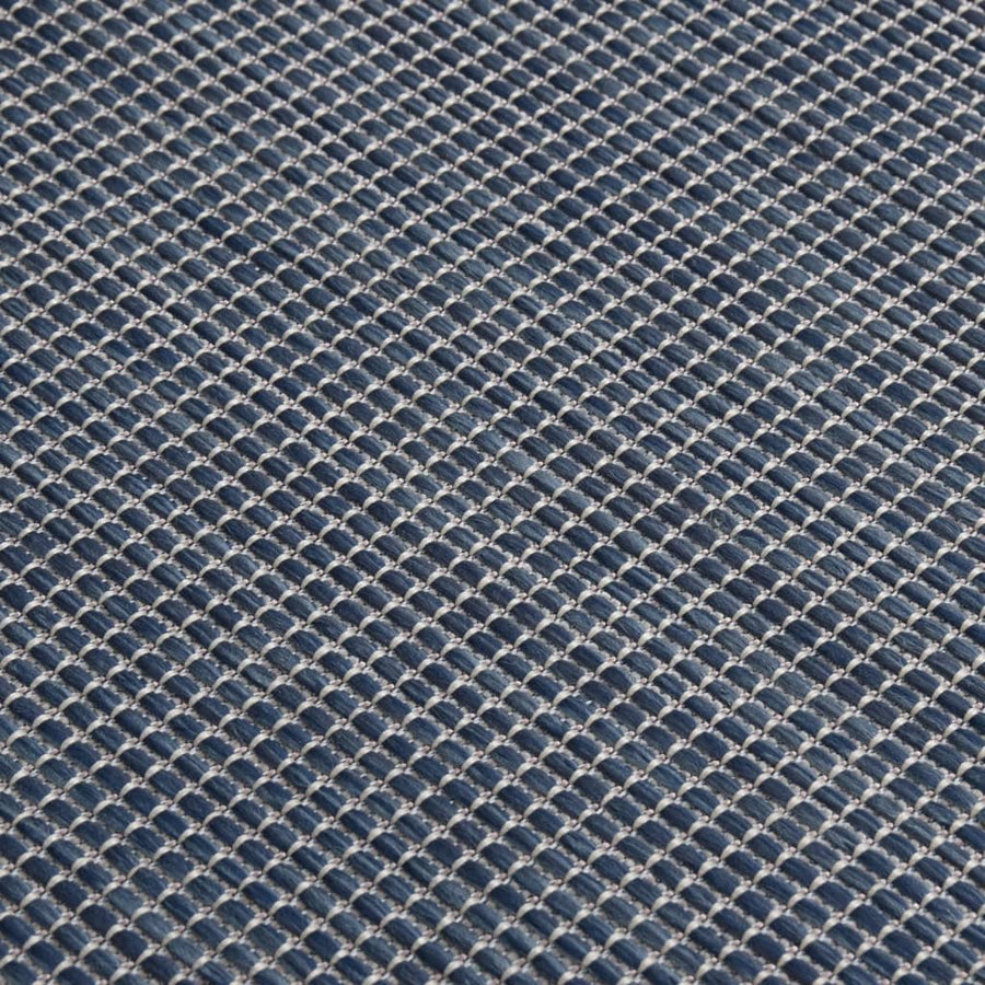 Buitenkleed Platgeweven 80 x 250 cm Blauw