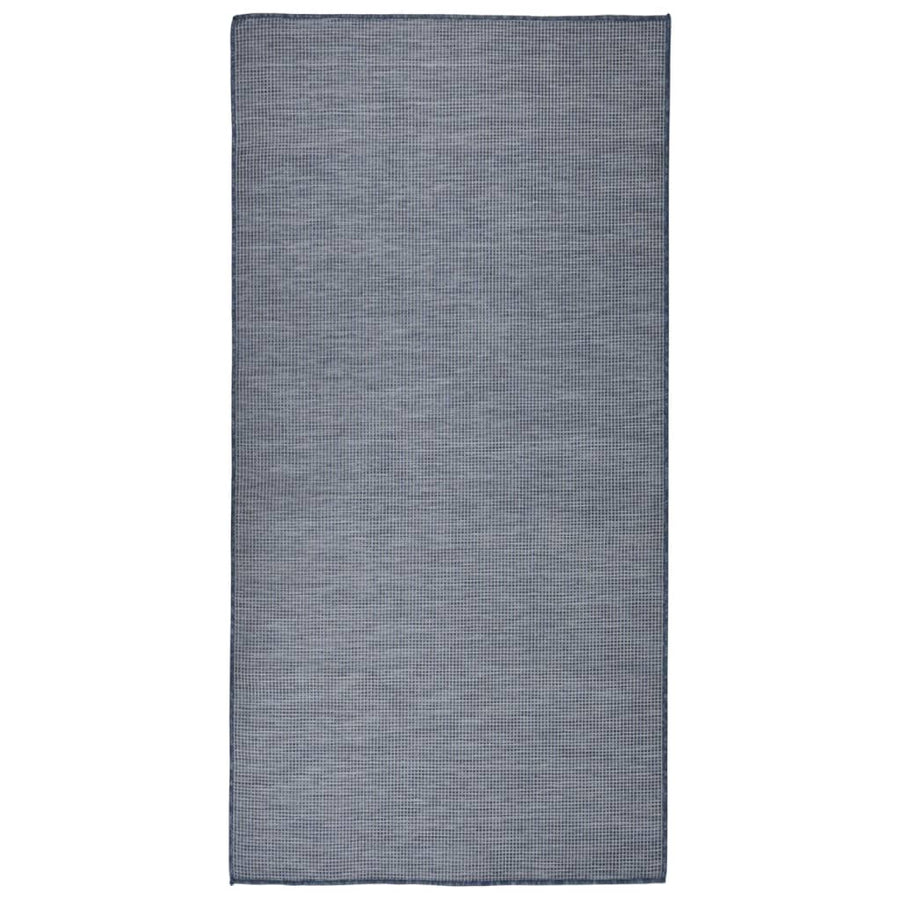 Buitenkleed Platgeweven 100X200 Cm Blauw
