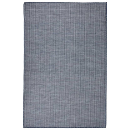 Buitenkleed Platgeweven 120 x 170 cm Blauw