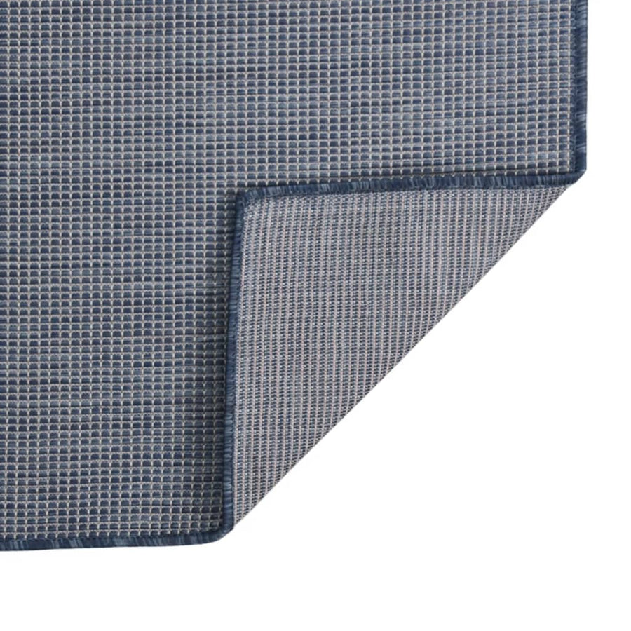 Buitenkleed Platgeweven 120 x 170 cm Blauw